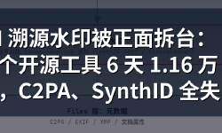 Featured image of post AI 溯源水印被正面拆台：一个开源工具 6 天 1.16 万 star，C2PA、SynthID 全失效